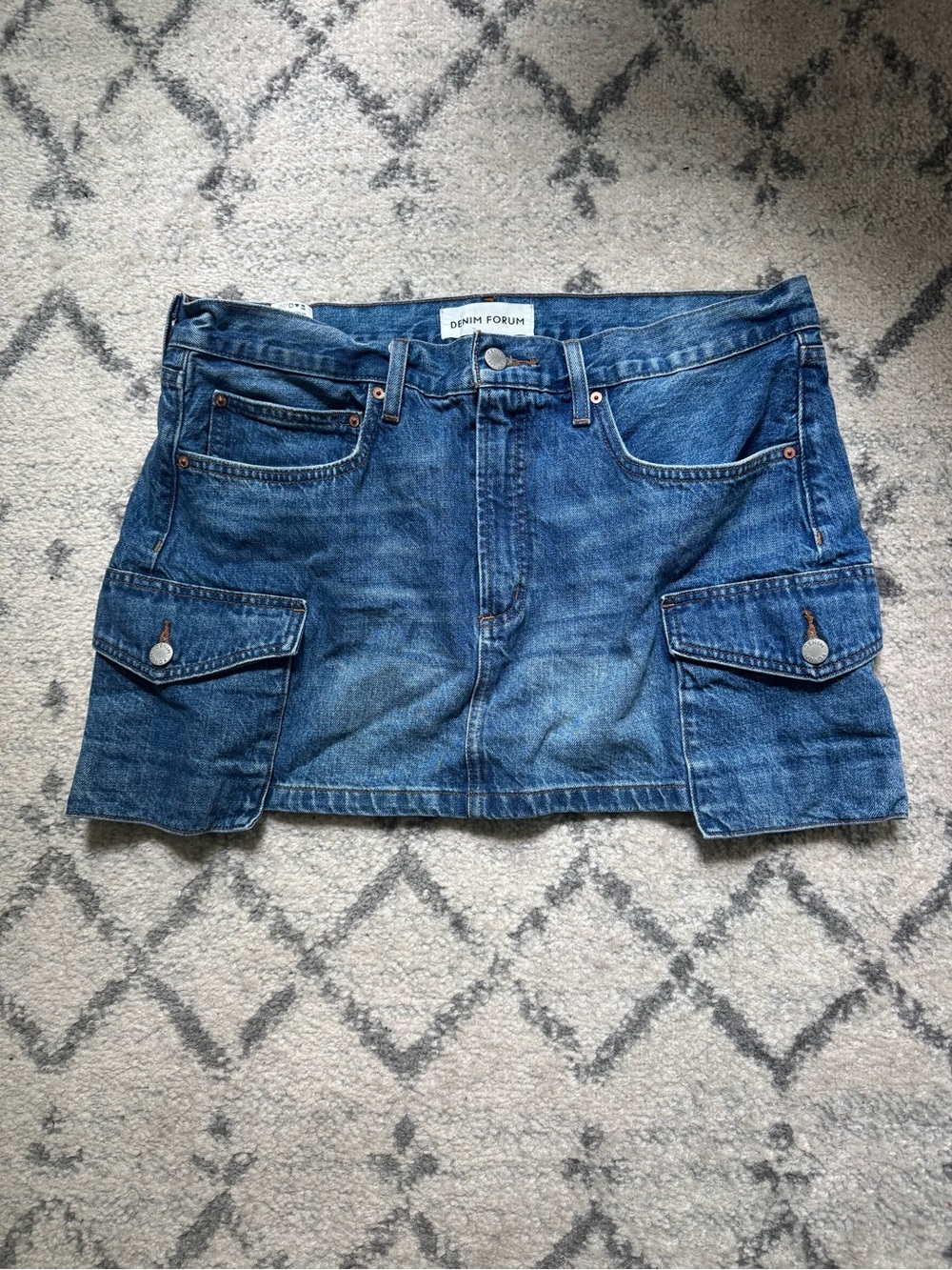 Aritzia Denim Forum Blue Denim Cargo Mini Skirt
